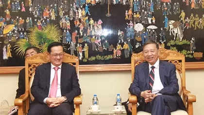 Minister To Lam receives high-ranking delegation of Cambodian Ministry of Interior