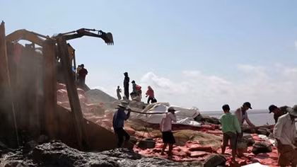Ministry inspects Mekong landslide aftermath