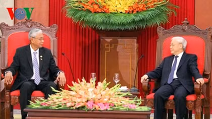 Party leader greets Myanmar President