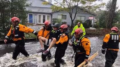 Florence lumbers inland, leaving five dead, communities flooded