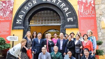 Children of U.S. soldiers visit Hoa Lo Prison Relic