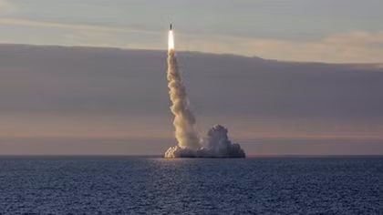 Russian sub test-fires ICBM across Eurasia