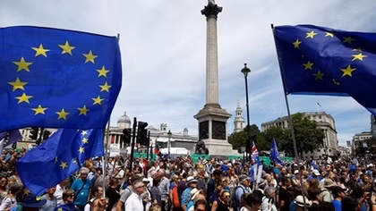 EU supporters march in London to call for Brexit deal referendum