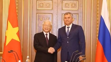 Chairman of Russian State Duma hails visit by Vietnamese Party leader