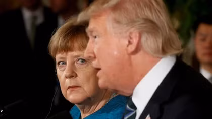 U.S. President Trump meets Germany's Merkel in Britain