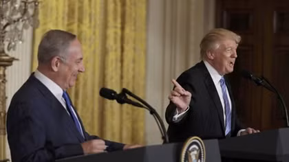 Meeting Israel's Netanyahu, Trump backs away from commitment to Palestinian state