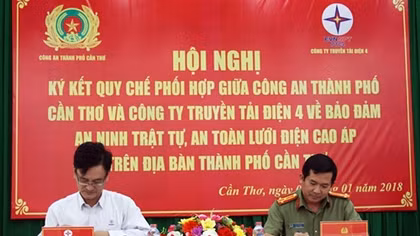  Can Tho Police signs cooperation deal with Power Transmission Company No.4