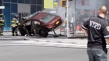 Mayhem in Times Square: Car leaves path of destruction