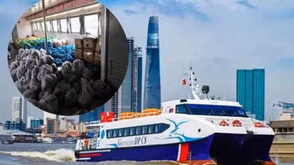 High speed passenger boats used to transport food to HCMC