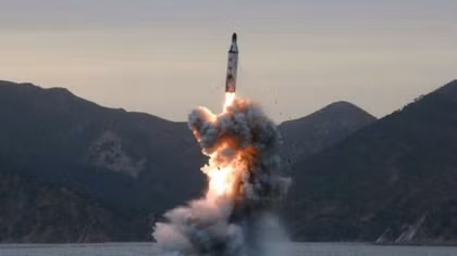 North Korean missile 'blows up' on test launch