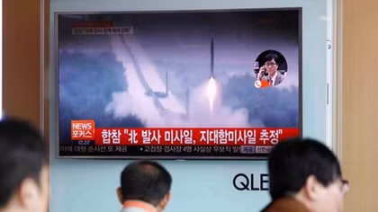 North Korea fires suspected land-to-ship missiles as South Korea delays THAAD