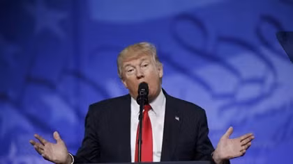 Trump vows military build-up, hammers nationalist themes