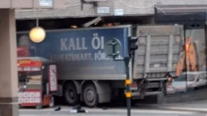 Truck reportedly drives into people on Stockholm street, police say several injured