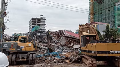 Seven dead, dozens trapped in Cambodia building collapse