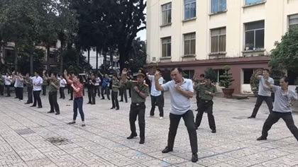 Policemen training Military Regulations and Martial Art