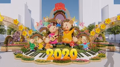 “Rat’s wedding” inspires Nguyen Hue Flower Street for Tet holiday