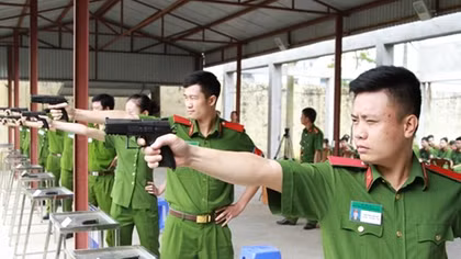 Students of People's Police Academy practice shooting and martial arts