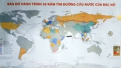 Map of Uncle Ho's 30-year national salvation journey published