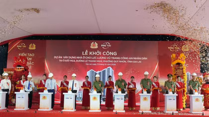 Deputy Minister Dang Hong Duc presides over groundbreaking ceremony for housing for public security officers in Gia Lai
