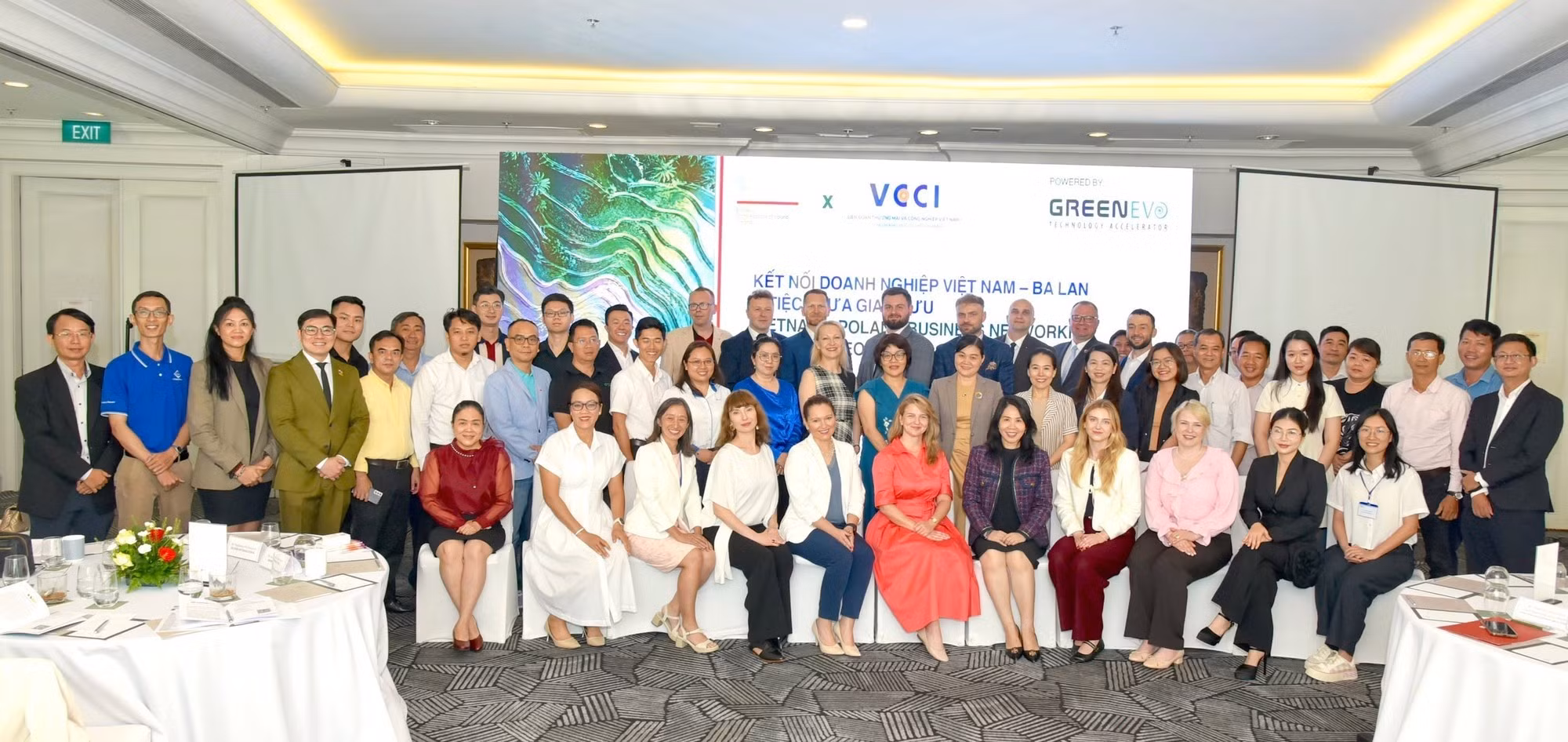 Delegates attending the GreenEvo event in June 2026 pose for group photo. Photo: Viet Nam Chamber of Commerce and Industry VCCI HCMC Branch