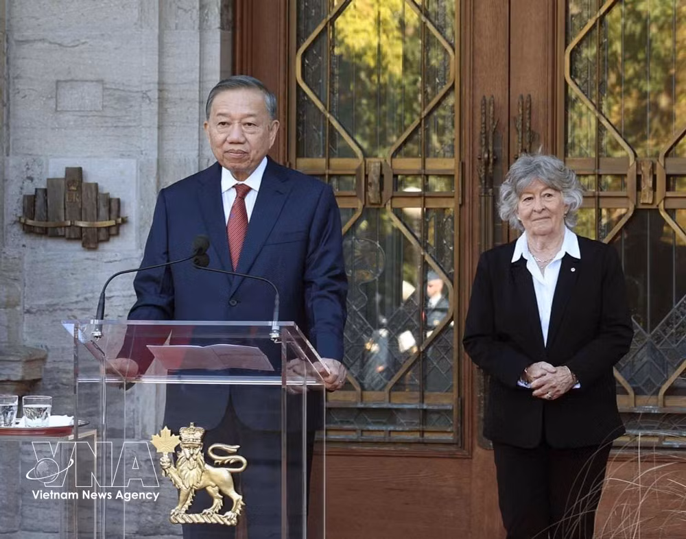 General Secretary of the Communist Party of Vietnam Central Committee and President To Lam and Governor General of Canada Louise Arbour hold a press conference in Ottawa on September 24, 2026. (Photo: VNA)