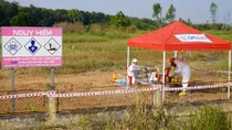 1,134 cubic meters of dioxin contaminated sediment have been removed