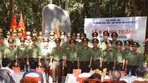 Tradtional stone stele of the former Central Security School inaugurates
