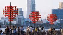 Romantic Love Locks Bridge in Da Nang attracts couples on Valentine's Day 