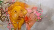 Painting exhibition welcomes Year of the Pig