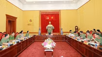 Minister To Lam works with Dien Bien Provincial Police