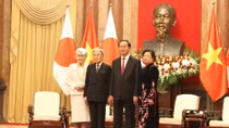 Red carpet reception for Japan’s Emperor and Empress held at Presidential Palace