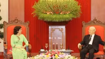 Top leader receives outgoing Cuban Ambassador