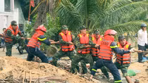 Police and military officers saved fishing trawlers and cages