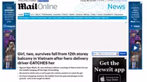 Daily Mail hails Vietnamese driver as hero after saving life of local girl