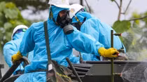 COVID-19 hit hospital in Hanoi disinfected 