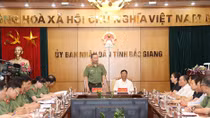 General To Lam works with People’s Committee and Provincial Police Department of Bac Giang 