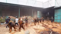 Firefighters up all night to fight fire 