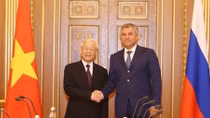 Chairman of Russian State Duma hails visit by Vietnamese Party leader