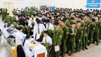 Students of People's Police Academy active in donating blood