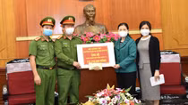 Investigation police on drug-related crimes donate for the battle with COVID-19 