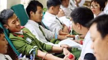Students of People's Armed Police College active in donating blood