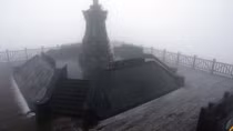 Beautiful snowfall on the Fansipan Peak 