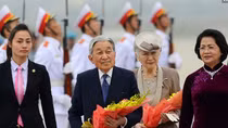 Japan's Emperor and Empress arrive in Hanoi, Vietnam