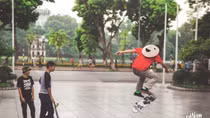Vietnamese youth group plays with iconic conical hat