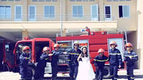 The unique wedding album of a firefighter