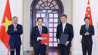Vietnamese, Singaporean leaders witness exchange of cooperation documents