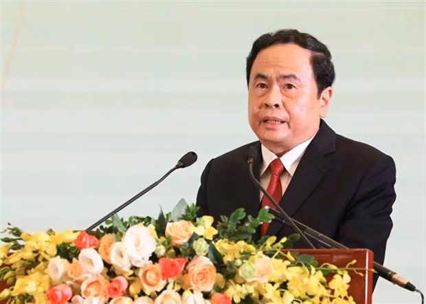 Chairman of the Vietnam Fatherland Front Central Committee Tran Thanh Man speaks at the event (Photo: VNA) Chairman of the Vietnam Fatherland Front Central Committee Tran Thanh Man speaks at the event (Photo: VNA)