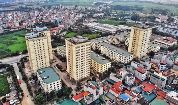 Social housing projects in Dong Anh district, Hanoi, for workers in Thang Long Industrial Park (Photo: VNA)
