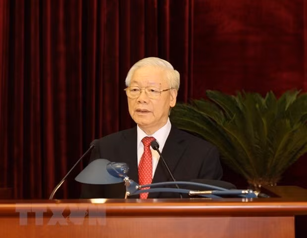 Party General Secretary Nguyen Phu Trong speaks at the event (Photo: VNA) Party General Secretary Nguyen Phu Trong speaks at the event (Photo: VNA)