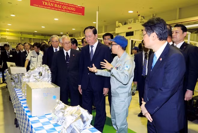 President Tran Dai Quang visits Koganei Seiki Co. (Source: VNA)